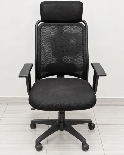 Cadeira de Escritório Presidente Ergonômica Preta - Mesh