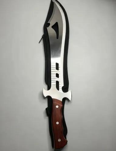 Facão Aladin Inox Lamina Detalhada Super Afiada Camping Trilha Pesca + Bainha