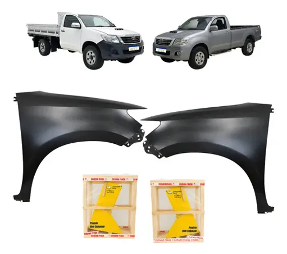 Par Paralama Hilux Cabine Simples 2012 2013 2014 2015 Preto