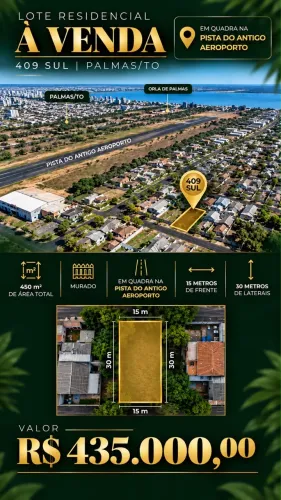 Lote Na 409 Sul à venda próximo à Praia da Graciosa - Palmas/TO
