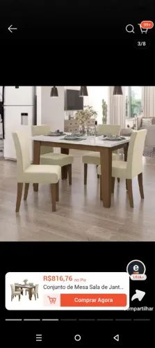 Mesa De Jantar 4 Cadeiras