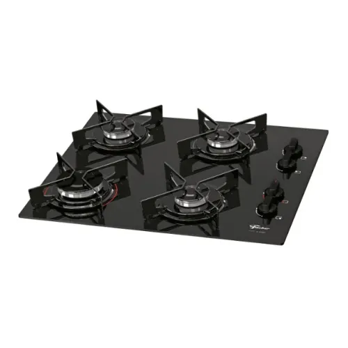 Cooktop a Gás Fischer 4 Bocas Fit Line Mesa Vidro Bivolt