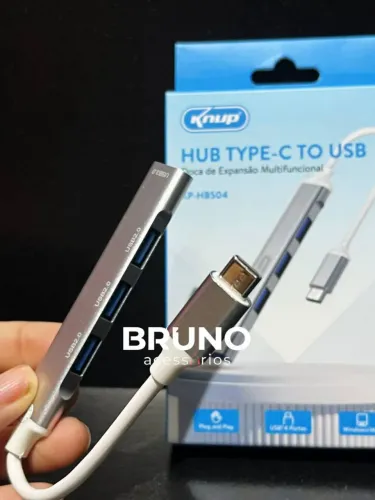 Hub USB-C 4 Portas  KP-HB504 <br>