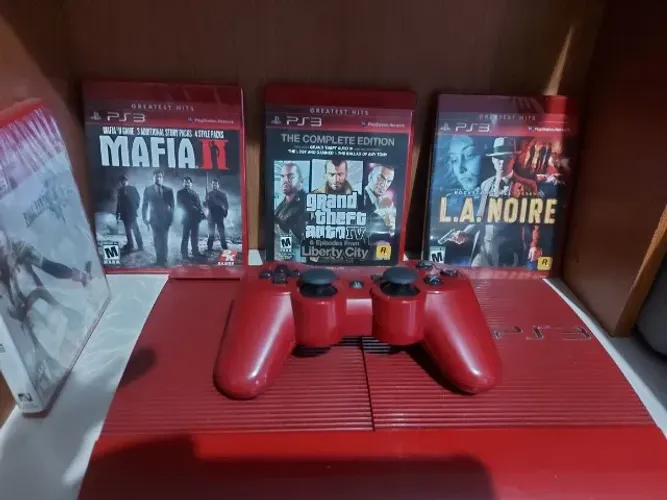 Playstation 3 Slim Vermelho Edição God of War