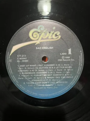 LP Vinil Bad English Sem Capa