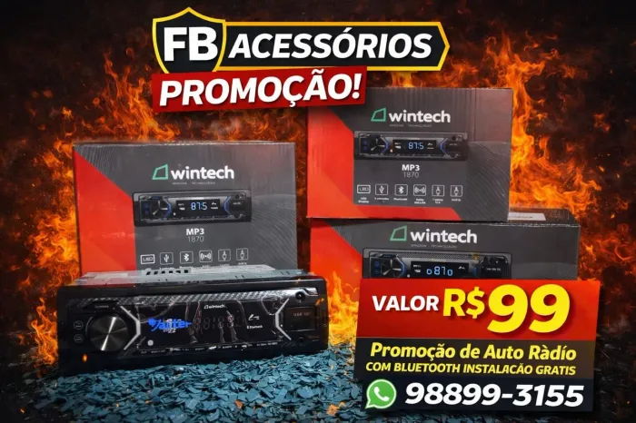 Som de carro alto rádio com Bluetooth instalação grátis