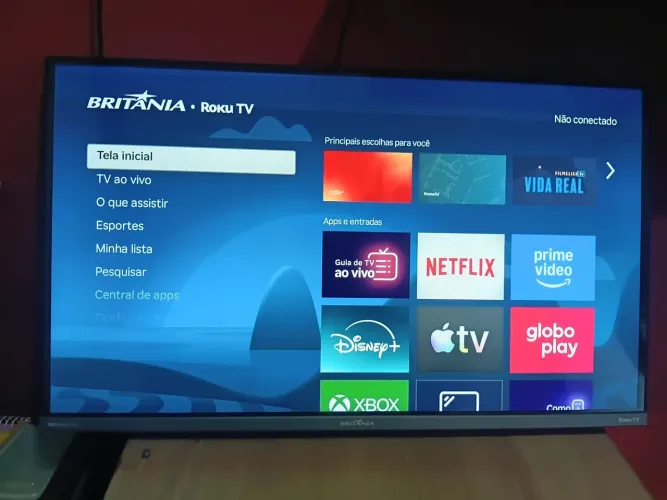 TV Britânia Roku TV 32" - Excelente estado