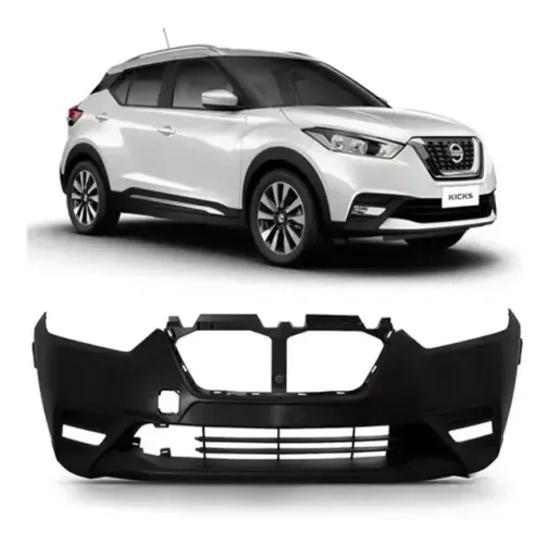 Parachoque Nissan Kicks 2017 à 2021 - Furo Farol Auxiliar / Moldura / Reboque - Preto- TYG