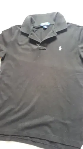 Camisa Polo Infantil Meninos -Cor Preta - Tam M(10-12) Marca Polo Ralph Lauren- Seminova