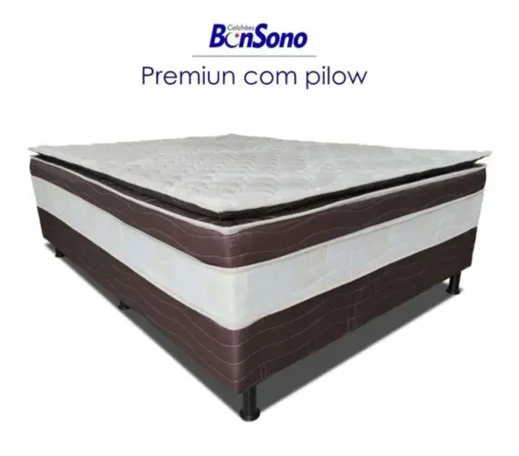Unibox casal bon sono 10cm de espuma com pilow top tecido em malha fria 