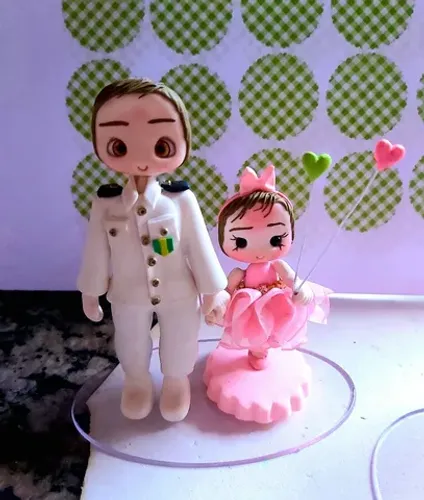 Topo de Bolo De Biscuit, Porta Crachá,  Caneta Personalizada