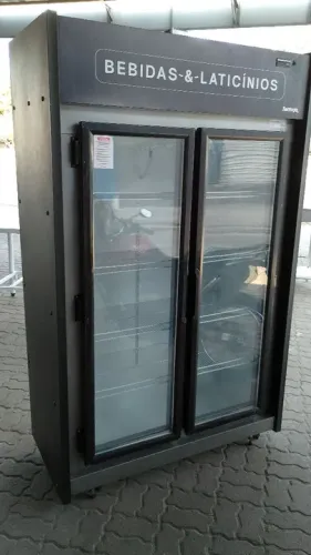 Freezer espositor vertical auto serviço 2 portas 