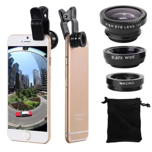 Kit de lentes de câmera para celular 3 em 1