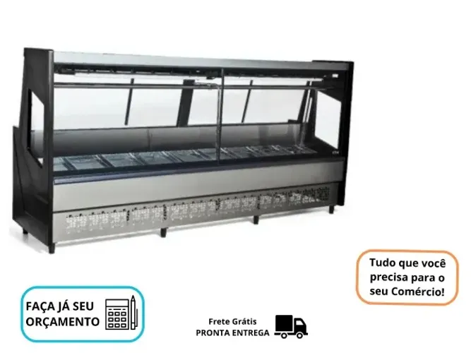 Balcão de Açougue 3 Metros Preto Novo