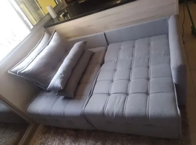 sofa cama molas ensacadas 2.15 cinza novo pronto entrega