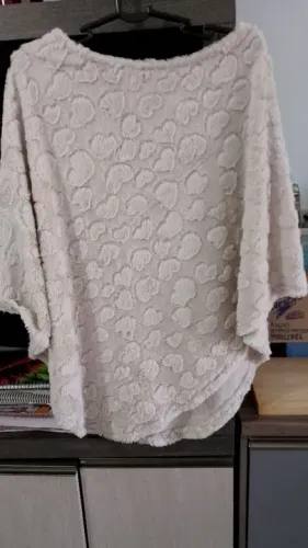 Ponche poncho tecido fofinho