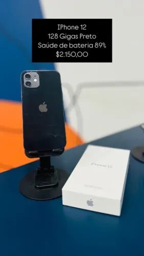 Vendo IPhone 12 Preto Saude da bateria 89% Semi Novo | Loja Fisica