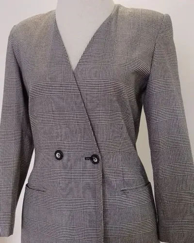 Blazer alongado príncipe de gales pied de poule