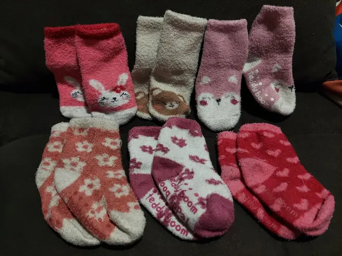 Lote 6 pares meias quentinhas teddy boom 6-12m Chenille
