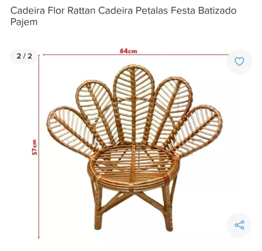 Cadeira Flor Rattan Petala (Infantil)