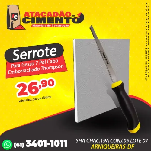 Serrote Para Gesso 7 Pol Cabo Emborrachado Thompson
