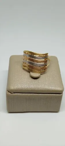 Anel Tricolor Ouro 18K750 -Aro 21 - 