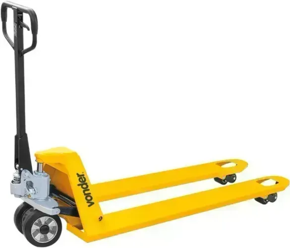 Paleteira hidráulica, 1,5 tonelada (1,5 tf), 1.800 mm x 685 mm, longa, roda dupla de nylon