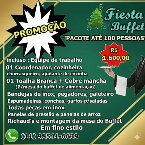 Buffet R$1600 - Casamento Aniversário Material e mão-de-obra - São Paulo e região