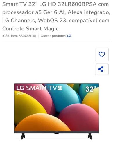 Smart tv LG 32 polegadas 