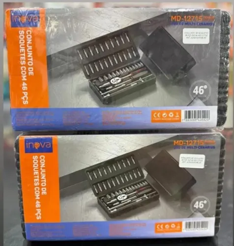 Maleta com Conjunto de Ferramentas Soquetes com 46 Peças - Novo