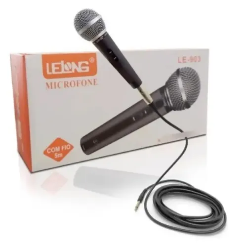 Microfone com fio Lelong LE-903 5m 