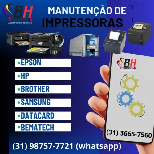 Conserto e Manutenção de Impressoras | HP Epson Brother Samsung | BH e Contagem
