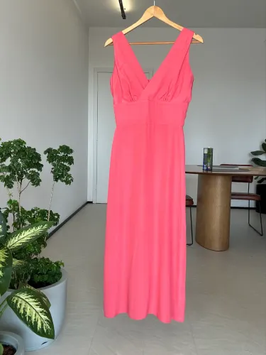 Vestido Longo M Rosa Elegante e Moderno