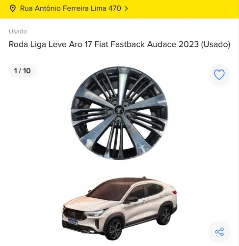RODA LIGA LEVE ARO 17 FIAT FASTBACK