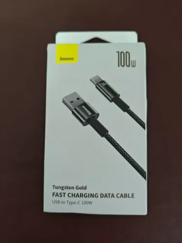 Cabo USB Tipo C Baseus Tungsten Gold 6A 100W 2 Metros <br>FAST CHARGING DATA CABLE