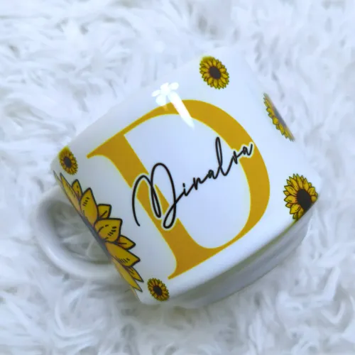 Xícara Personalizada De Girassol