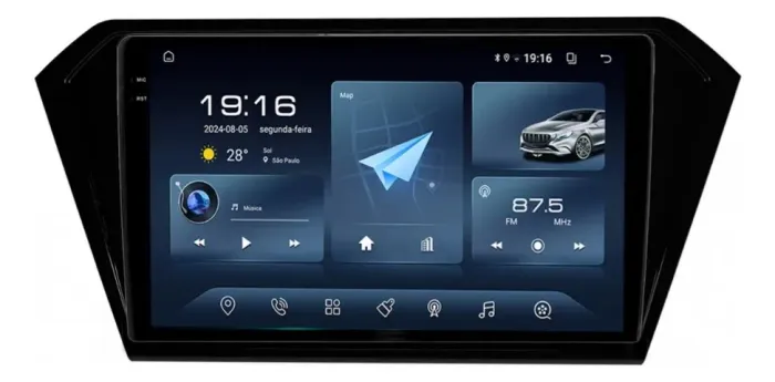Central Multimidia Android 9 Pol. Carplay/A. Auto sem fio Gol/voyage/SalveiroG7/g8