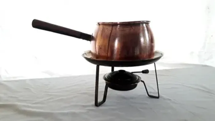 Panela de Fondue e Bule de cobre