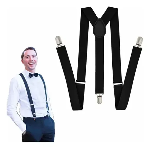 Suspensório Diament Italian Classic Elástico Preto Liso Padrinho Noivo Casamento Formal