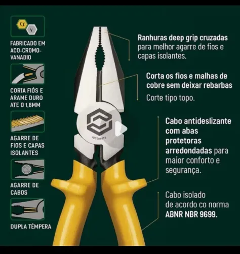Alicate Eletricista Profissional Universal Belzer