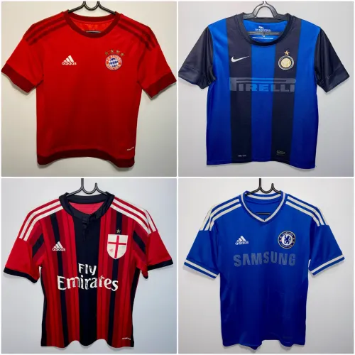 Lote Camisa de Times Internacionais Originais - Tamanho Juvenil 14/16 anos