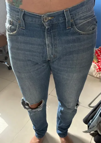 Calça Jeans Destroyed Azul