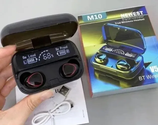 Fone de Ouvido in-Ear Headset True Wireless TWS M10 Bluetooth V5.1 Touch Display