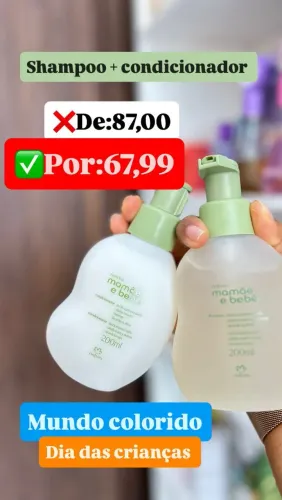 Mamãe e bebê natura em promoção 