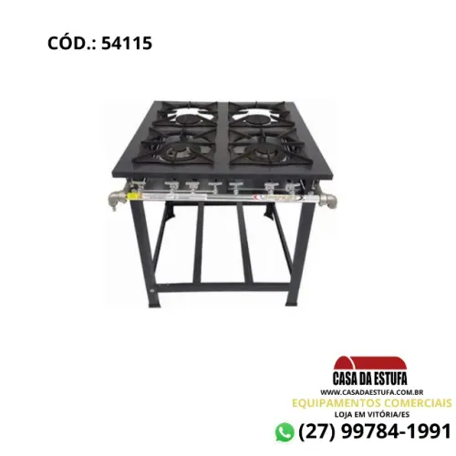 Fogão 4 Bocas Baixa Pressão 30X30  430 Perfil 7 Interno- Itajobi