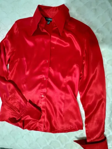 Camisa de cetim de seda pura italiana