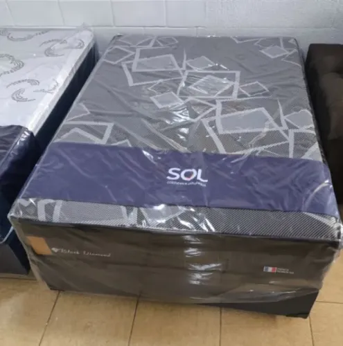 Cama Box de Casal Black Diamond 1,38x1,88x66cm - SOL Novo direto da fabrica