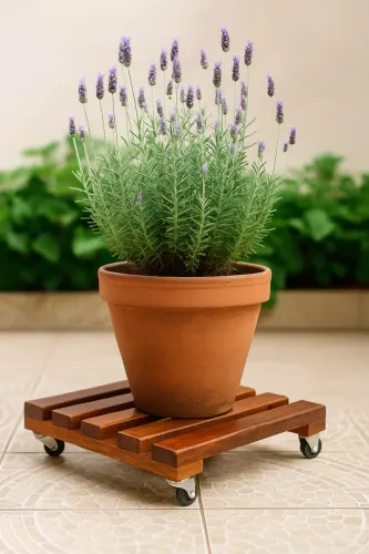 Suporte em Madeira para Vaso
