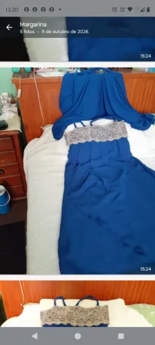 Vendo vestido de festa, azul royal, com detalhe de renda francesa!