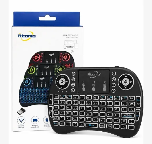 Mini Teclado Controle Sem Fio P Tv Smart Tv Box Pc